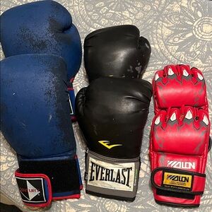 Everlast Black and Blue Boxing Gloves Set